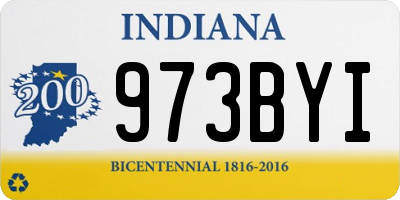 IN license plate 973BYI
