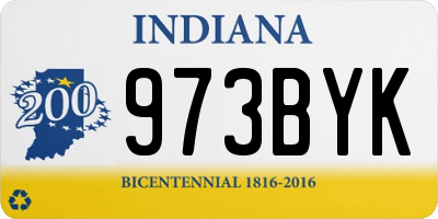 IN license plate 973BYK