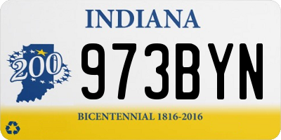 IN license plate 973BYN