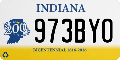 IN license plate 973BYO