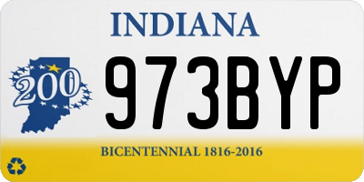 IN license plate 973BYP