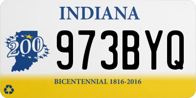 IN license plate 973BYQ