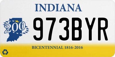 IN license plate 973BYR
