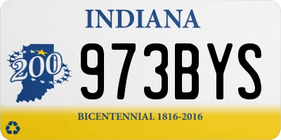 IN license plate 973BYS