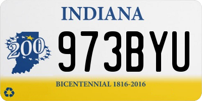 IN license plate 973BYU