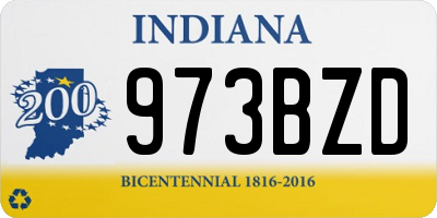 IN license plate 973BZD