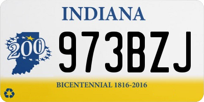 IN license plate 973BZJ