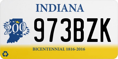 IN license plate 973BZK