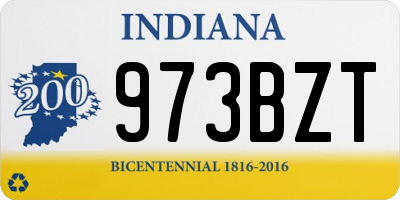 IN license plate 973BZT