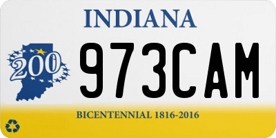 IN license plate 973CAM