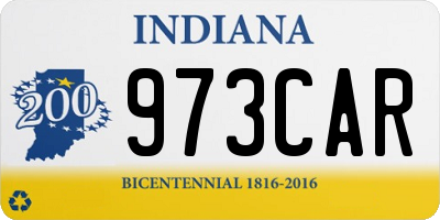 IN license plate 973CAR