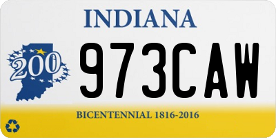IN license plate 973CAW