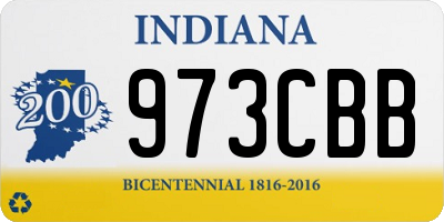 IN license plate 973CBB
