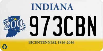 IN license plate 973CBN
