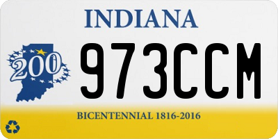 IN license plate 973CCM