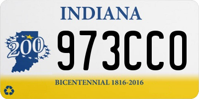 IN license plate 973CCO