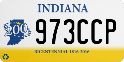 IN license plate 973CCP