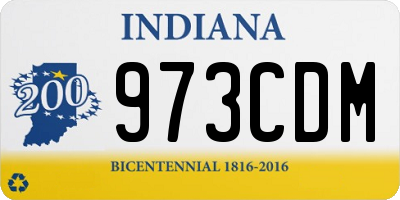 IN license plate 973CDM