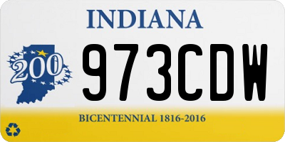 IN license plate 973CDW