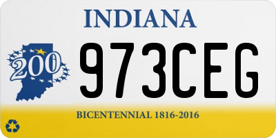 IN license plate 973CEG