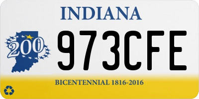 IN license plate 973CFE