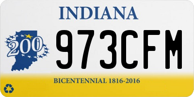 IN license plate 973CFM