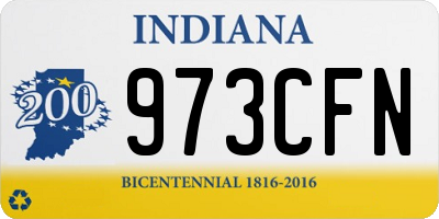 IN license plate 973CFN