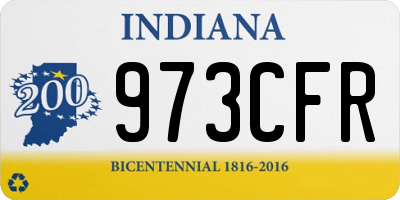 IN license plate 973CFR