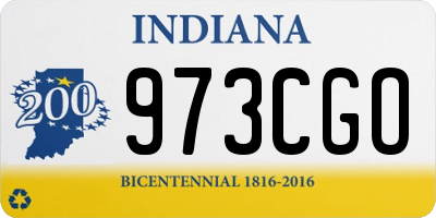 IN license plate 973CGO