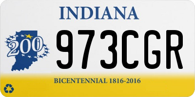 IN license plate 973CGR