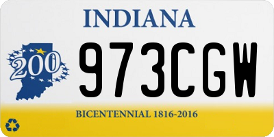 IN license plate 973CGW