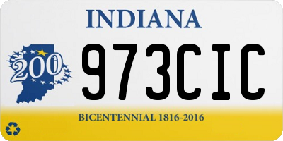 IN license plate 973CIC