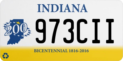 IN license plate 973CII