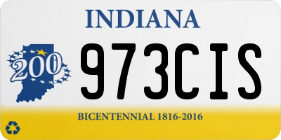 IN license plate 973CIS