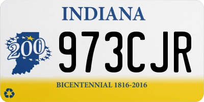 IN license plate 973CJR
