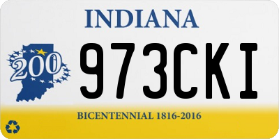 IN license plate 973CKI