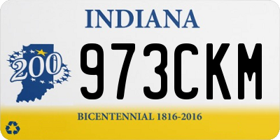 IN license plate 973CKM