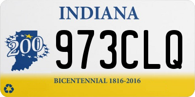 IN license plate 973CLQ