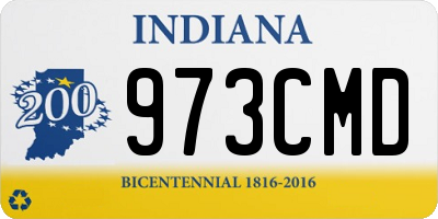 IN license plate 973CMD