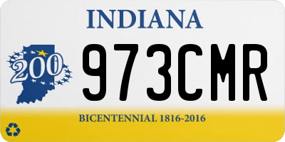 IN license plate 973CMR