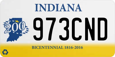 IN license plate 973CND