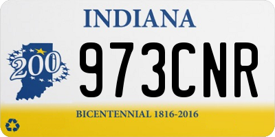IN license plate 973CNR