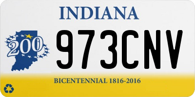 IN license plate 973CNV