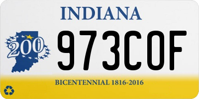 IN license plate 973COF