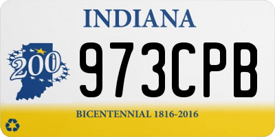 IN license plate 973CPB