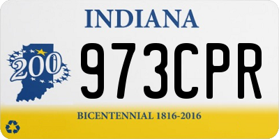 IN license plate 973CPR