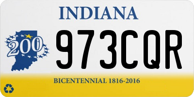 IN license plate 973CQR