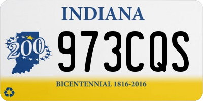 IN license plate 973CQS