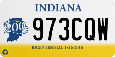 IN license plate 973CQW