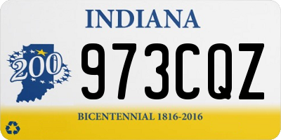 IN license plate 973CQZ